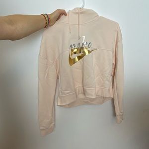 Nike Cropped Light Pink Hoodie
